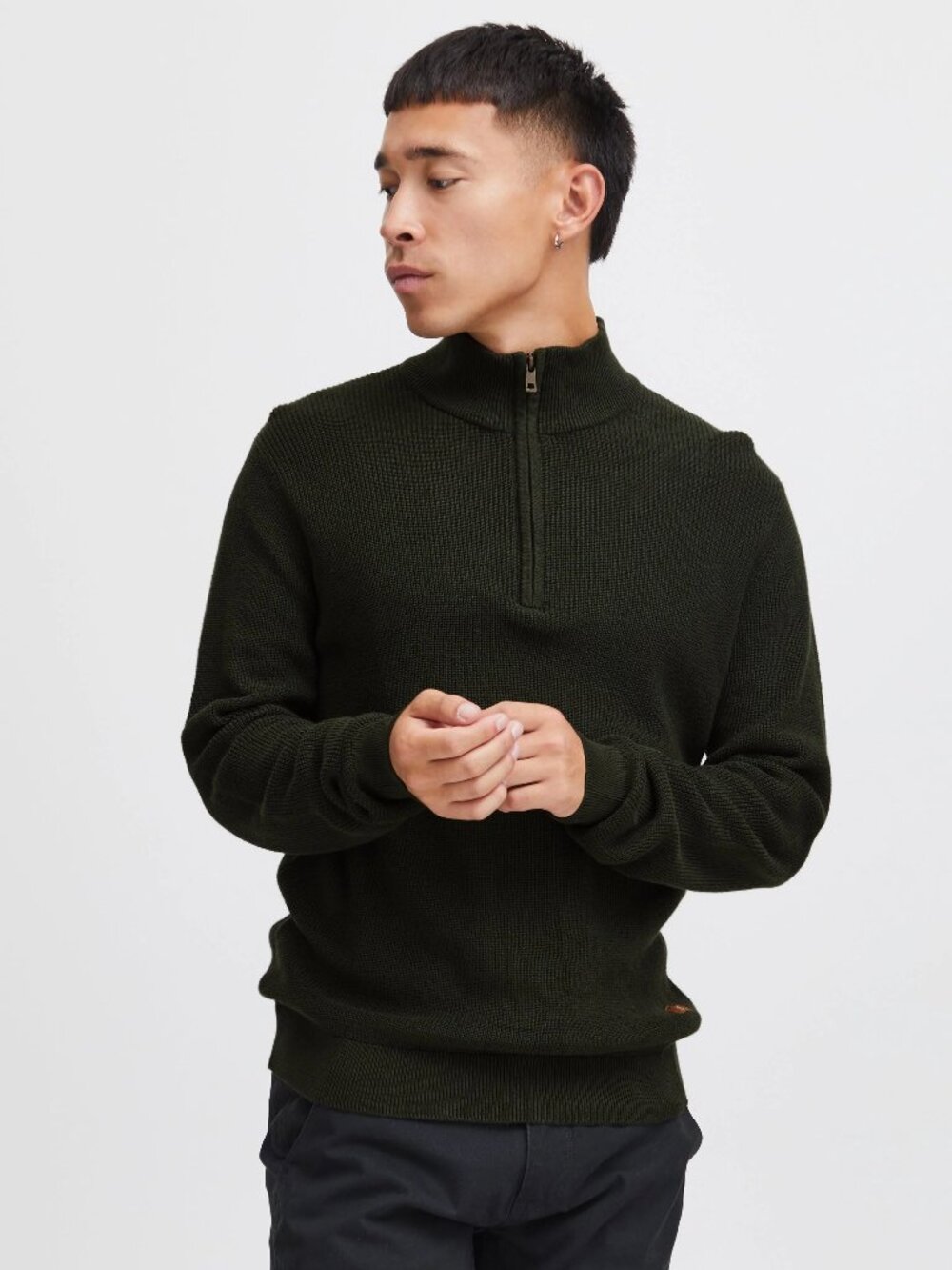 Blend Dark Green Codford Half Zip Pullover/16644